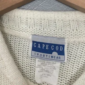 Vintage Cape Cod Plus Size 18W Creamy White Sweater Cottagcore 90s Butter Mom thumbnail 4