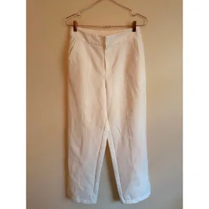 Calia Trousers Women Size M White Minimalist Elastic‎ Back Front Seam Pants thumbnail 2