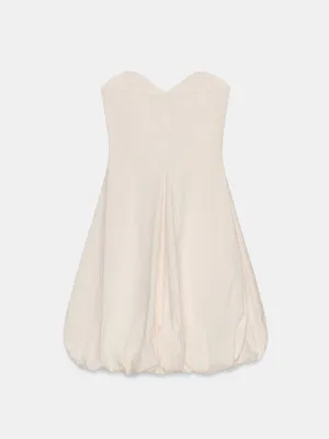 ZARA Strapless Bubble Hem Mini Dress in Light Pink thumbnail 6