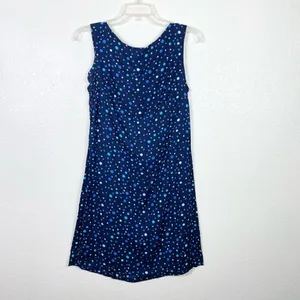 Vintage y2k No Boundaries Navy Polka Dot Sleeveless Mod Dress thumbnail 3