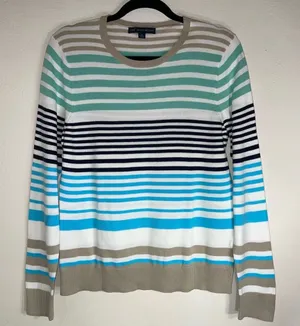Brooks Brothers M Cotton Crew Neck Striped Sweater Long Sleeve thumbnail 1