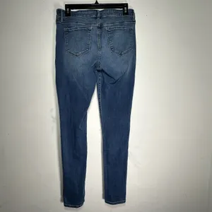Old Navy Rockstar‎ Mid-Rise Skinny Jeans Blue Distressed 10 Long Stretch Denim thumbnail 2