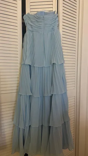 Zapaka strapless light blue maxi dress thumbnail 3