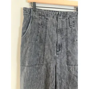 Rag & Bone Women 29 Dark Grey Acid Wash High Rise Carpenter Barrel Jeans thumbnail 3