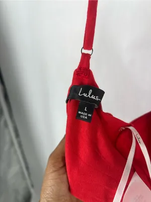 Lulus Red Tie-Back Cropped Cami Tank Top Size L NWT thumbnail 6