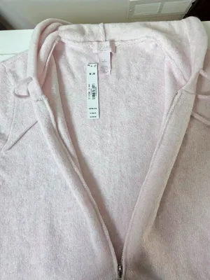 Victoria's Secret PINK Front-Zip Shrunken Sweater Hoodie - Pink Petal - Size M thumbnail 7