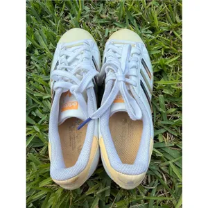 Adidas Superstar White Acid Orange Sneakers Size 6 thumbnail 5