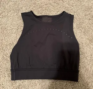 Lululemon Dark Gray Crop Tank Top thumbnail 1
