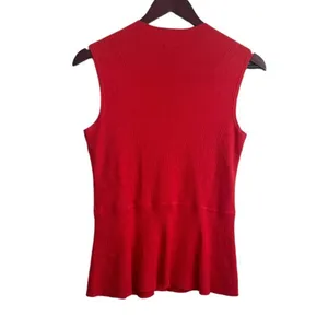 Talbots Women Ribbed Top‎ MP Coral Crew Neck Sleeveless Drop Waist Layering Cozy thumbnail 3