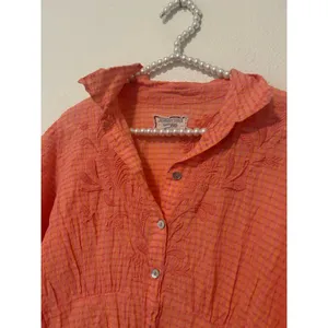 Johnny Was Size Medium Midi Dress Orla Puff Sleeve Embroidered Orange Preppy thumbnail 9