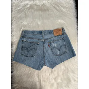 Levi’s Faded Whiskered High Rise Denim Cut Offs from Mens Jeans thumbnail 3