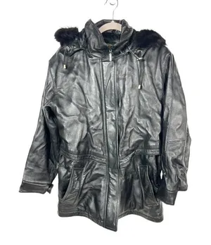 Cabelas leather‎ hooded jacket thumbnail 1
