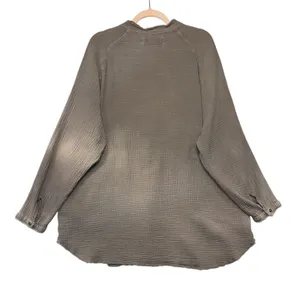 We The Free Free People Summer Daydream Button Down Top Gray Gauze Medium thumbnail 5