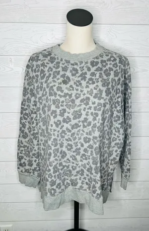 Gap gray leopard print pullover tunic drop shoulder Size XXL thumbnail 1