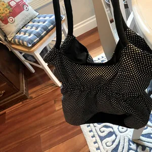 Vintage Hobo Fabric Bag Black thumbnail 4