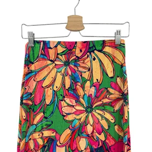 Anthropologie Farm Rio Getaway Midi Skirt Tropical Print Green Pink Size‎ Small thumbnail 9