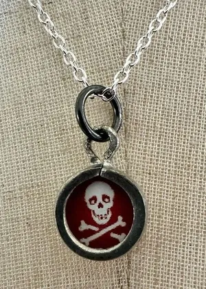 Skeleton rock star small pendant necklace thumbnail 1