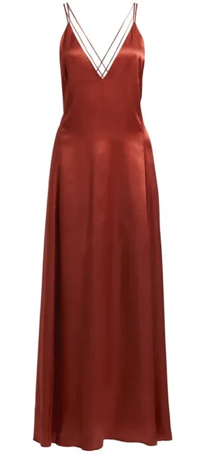Sleeping with Jacque "Freudian" Silk Slip Dress in Copper. Size 4 thumbnail 1