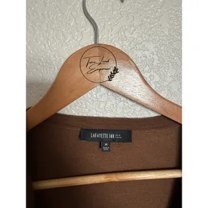 Lafayette 148 Women’s Wool Open Draped Cardigan Sweater Medium Brown Gray thumbnail 2