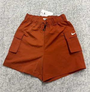 Nike Sportswear Essential Woven Cargo Shorts HighRise Burnt Orange DM6247-825 XS thumbnail 1