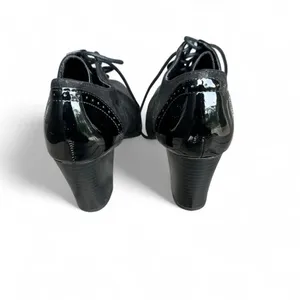 Dexflex Comfort Kara Black Mary Jane Lace-Up Oxford Block Heel Shoes 7 New thumbnail 5