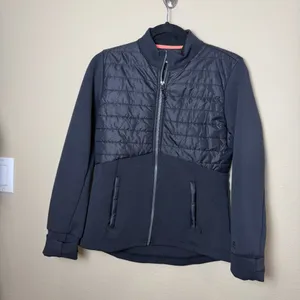 AVALANCHE Quilted Puffer Jacket Coat Zip Up Black Size Medium thumbnail 2