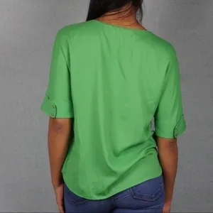 Ann Taylor‎ Chiffon Pocket Cuffed Sleeves Blouse thumbnail 5