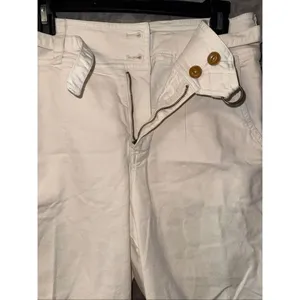 By Anthropologie Colette Cream High Rise Cropped Belted Pants Size 28 #700 thumbnail 5