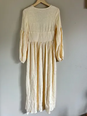 Commence Boho Lantern Sleeve Button-Front Long Split Dress Romantic Medium NWT thumbnail 5