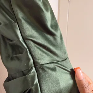 Anthropologie BHLDN Women Scottie One-Shoulder Maxi Dress Small Satin Green thumbnail 11