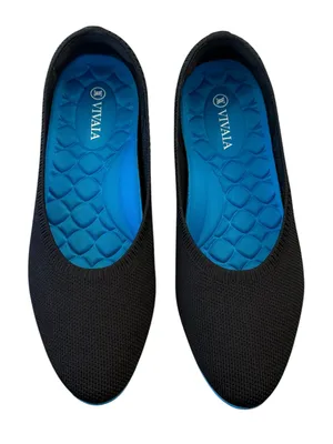 VIVAIA Ballet Flats 38.5 US 7.5 Women’s Aria Walker Black Blue Comfort Slip On thumbnail 2