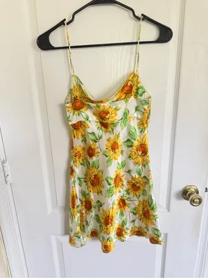 Bec + Bridge Sunflower Print Silk Slip Dress thumbnail 6