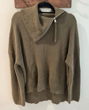 All‎ Saints Kadine Roll Neck Sweater in Military Green Large thumbnail 1