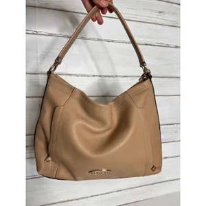 Coach Pebbled Leather Scout Hobo Shoulder Bag Tan Beige Gold Tone Hardware thumbnail 5