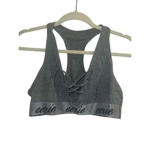 ✨Aerie Lace Up Sz Medium Grey Bralette✨ thumbnail 4