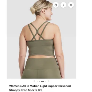 All In Motion Light Support Strappy Crop Sports Bra Top Olive Green Size M thumbnail 10