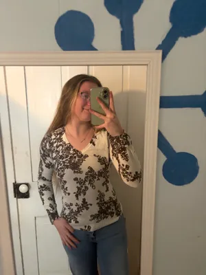 Gap brown and white long sleeve shirt thumbnail 2