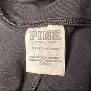 PINK by Victoria's Secret High Waisted Black Leggings Logo on sides SZ Small thumbnail 4