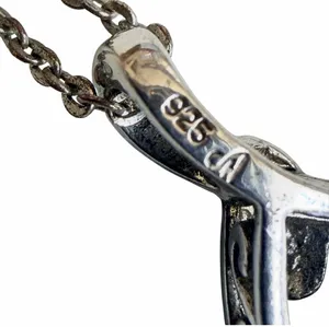 Sterling Silver 925 White Sapphire Teardrop Pendant Necklace thumbnail 10