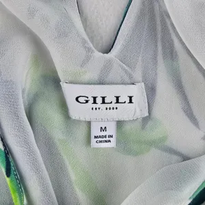Gilli 15G Women's‎ White Tropical Leaf Print Halter Neck Maxi Dress - Size M thumbnail 2