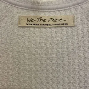 Free People We the Free White Waffle Long Sleeved V Neck thumbnail 2