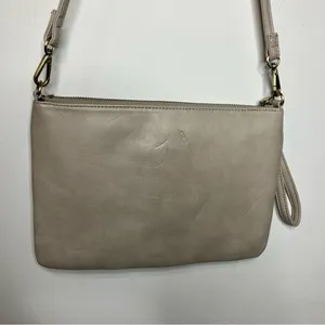Street level faux Suede crossbody‎ purse gray thumbnail 7