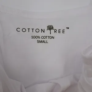 Cotton Tree Camisole Womens Small White Spaghetti Strap V-Neck Cotton Excellent thumbnail 3