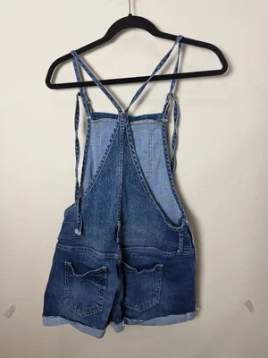 2.1 Denim Jean Overalls Shorts Jorts Blue Jeans Size 30 thumbnail 4