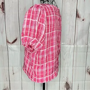Madewell Plaid puff sleeve top thumbnail 3
