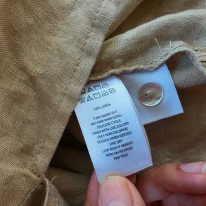 Tahari Womens 100% Linen Belted Button Down Shirt Dress Tan Beige Small thumbnail 5