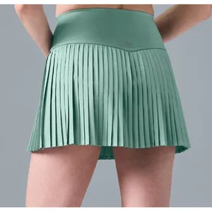 Alo Airlift Grand Slam Tennis Skirt Botanical Green High-Rise Waist Pleats Skort thumbnail 1