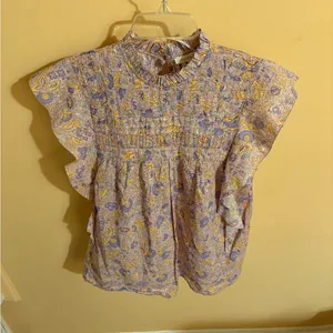 Love the Label Josepha Smocked Floral Blouse in Lavender thumbnail 3