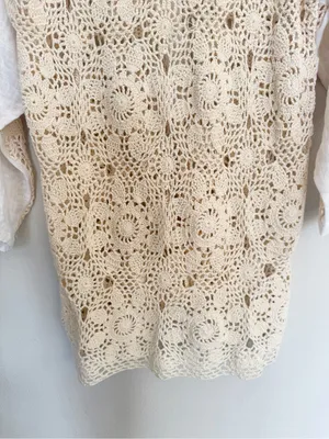 Zara Contrasting Crochet Top Size M thumbnail 8