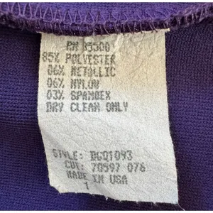 Vintage ‘90s XOXO Purple Metallic Sparkle Sleeveless Stretchy Bodycon Mini Dress thumbnail 9